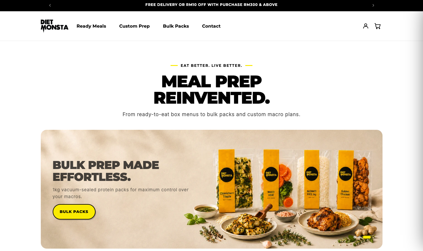 Rebuilt homepage hero with promo bar and product photography