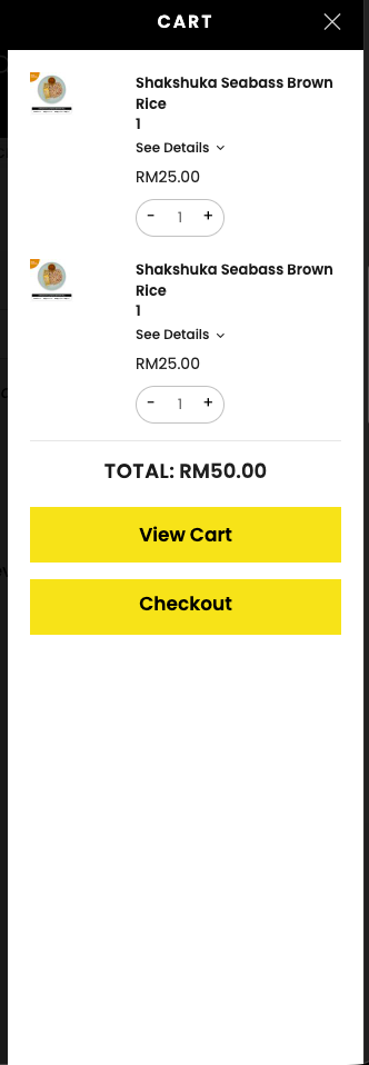 Old cart drawer with no delivery threshold feedback